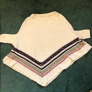 3/4 sleeve poncho sweater